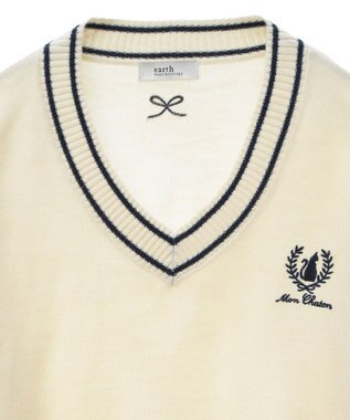 earth music&ecology キャットロゴショートニットプルオーバー Ivory