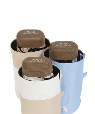 MOONBAT 【WEB限定】POLO RALPH LAUREN(ポロ ラルフローレン) 晴雨兼用日傘 折りたたみ傘 コンパクト PPワンポイント刺繍 一級遮光 遮熱 UV ベージュ×オフ