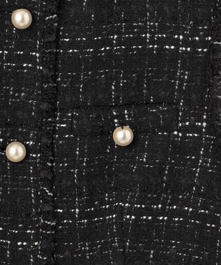 Feroux 【洗える】ラメツイード ジレ ブラック系1