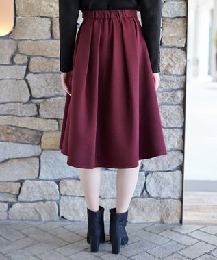 Tiaclasse ポケットフレアスカート ボルドー