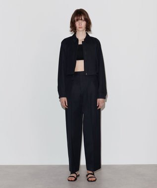 NAVE 【Nave　洗える】バルキーツイル ジップアップブルゾン ブラック系