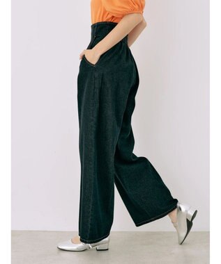 earth music&ecology フロントジップデニムパンツ Indigo