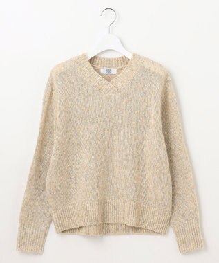J.PRESS LADIES 【洗える】WARMY LUREX Vネック ニット ベージュ系