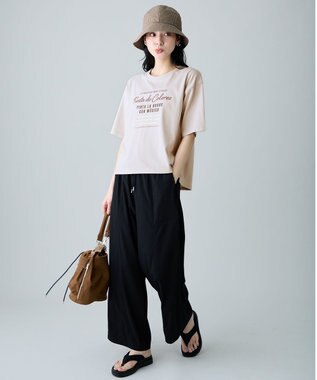 ANY ANYファンクションロゴTシャツ グレージュ