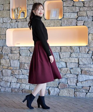 Tiaclasse ポケットフレアスカート ボルドー