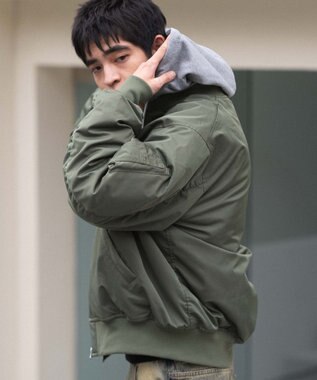 WEGO 【ユニセックス着用ITEM】2WAYフードパファーMA－1 カーキ