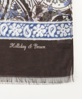 JOSEPH ABBOUD 【イタリア製・Holliday&Brown】マルチペイズリー ストール ダークブラウン系6