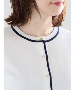 Te chichi ポケット付きクルーネックカーディガン オフホワイト