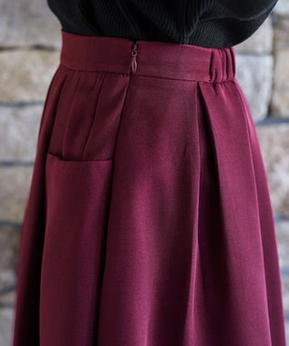 Tiaclasse ポケットフレアスカート ボルドー