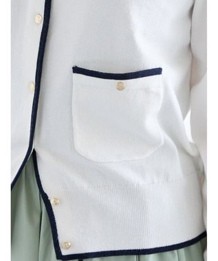 Te chichi ポケット付きクルーネックカーディガン オフホワイト