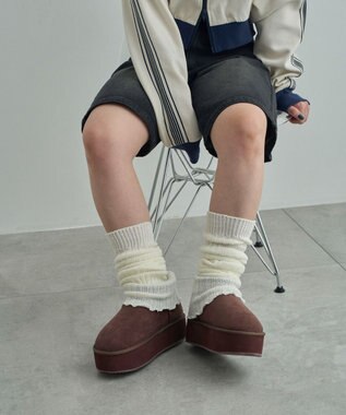 WEGO 【暖かい】厚底ショートFムートンブーツ ブラウン