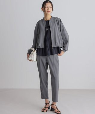 組曲 【WEB限定】ジョーゼットジャージーテーパード パンツ グレー系