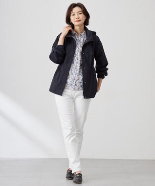 J.PRESS LADIES 【撥水・洗える】Artirosa テントライン ショート丈 コート ネイビー系