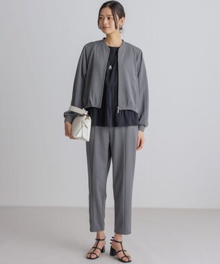 組曲 【WEB限定】ジョーゼットジャージーテーパード パンツ グレー系