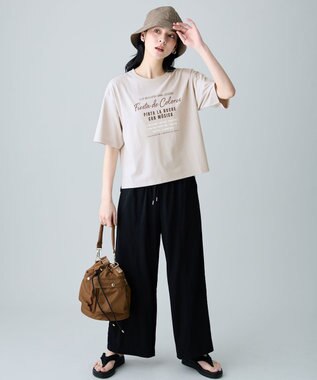 ANY ANYファンクションロゴTシャツ グレージュ