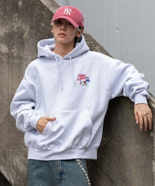 WEGO 【ユニセックス着用ITEM】別注BENDAVISグラフィックプルパーカー アッシュグレー