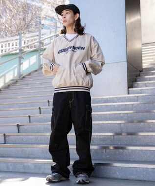 WEGO ナイロンプルオーバー ベージュ