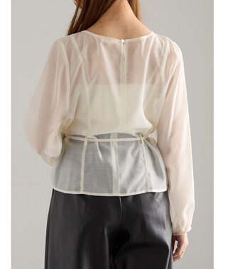 Te chichi ナローリボンシアーペプラムブラウス《2025Autumn catalog vol.2 item》 オフホワイト