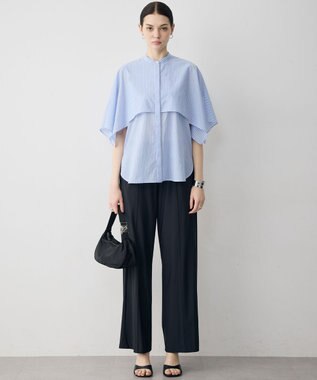 ICB 【先行予約】シルフィーローン ハンカチーフスリーブブラウス サックスストライプ