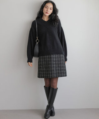 ラメステッチツイード スカート