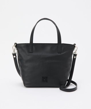 russet レザー2WAYミニトートバッグ(CE-1664) Black