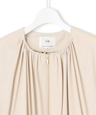 23区 L 【撥水加工】ナイロン2WAYストレッチ ロングアウター ベージュ系