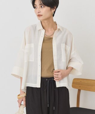 AMERICAN HOLIC 【先行予約】【WEB限定】Wポケットシアー半袖シャツ Ivory