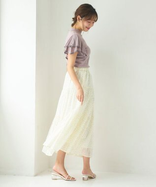 Feroux 【洗える】フリルスリーブハイネック プルオーバー キャメル系1