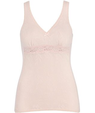 Wing カップ付きタンクトップ 綿100％(身生地) さらっと快適 【綿100％ メッシュタイプ】 ブラトップ 3Lまで対応 大きいサイズ EL6185 ウイング／ワコール ピンク