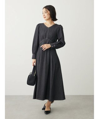 Green Parks ・ＥＬＥＮＣＡＲＥ　ＤＵＥウエストタックデニムワンピース Black