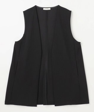 ANY 【洗濯機可】カットジョーゼットジレ ブラック