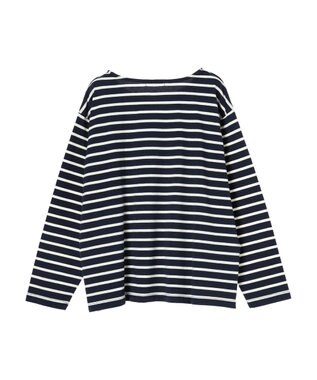 CRAFT STANDARD BOUTIQUE ボーダーサイドスリットプルオーバー Border Black