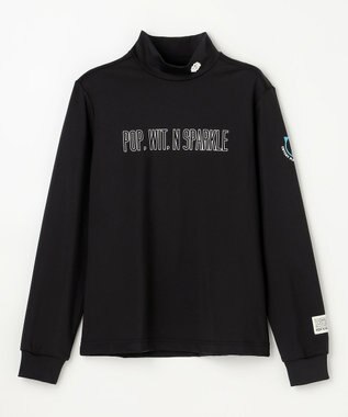 PW CIRCULUS 【吸水速乾 / UV遮蔽率99.9% UVカット / ストレッチ】【WOMEN】アニマルグラフィックロングスリーブモックT ゴルフウェア レディース ブラック系