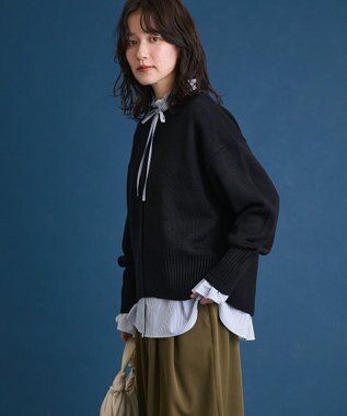 Green Parks こなれ主役ニットプルオーバー Black