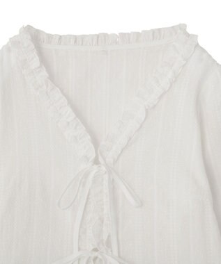 earth music&ecology 【綿100％】コットンレースブラウス Off White