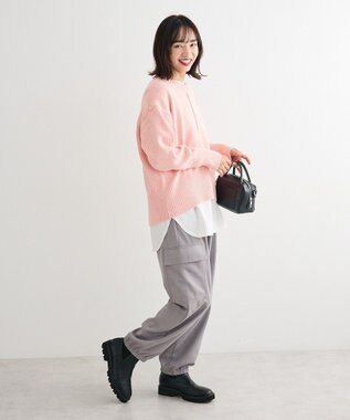 Green Parks こなれ主役ニットプルオーバー Pink