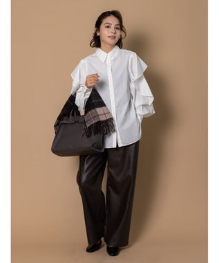 Te chichi 【泉 里香さん着用・Oggi.jp10/23掲載】ラッフルスリーブシャツ ホワイト