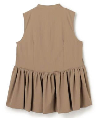 uncrave クールタッチカラータイプライター ペプラムブラウス キャメルベージュ