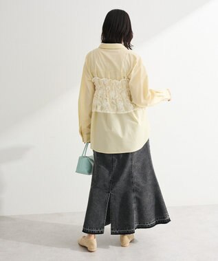 Green Parks ＳＥＴ２点シャツ＋レースビスチェ Yellow