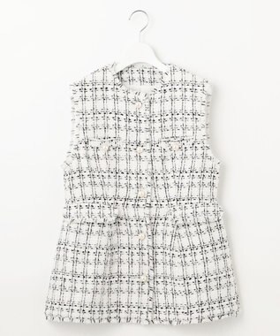 Feroux 【洗える】ラメツイード ジレ ホワイト系1