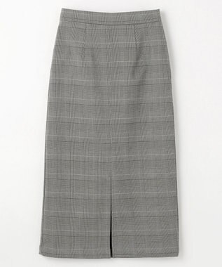 ANY L 【手洗い可/ウエストゴム/裏起毛】チェックボンディングタイトスカート グレンチェック
