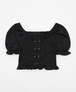 WEGO レースアップシャーリングブラウス ブラックその他