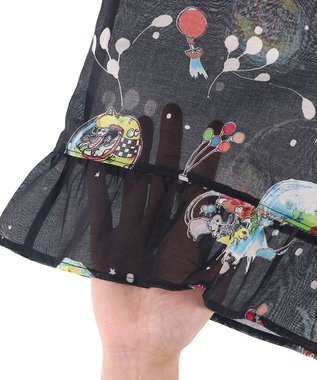 tsumori chisato SLEEP ツモリチサト パジャマ 7分袖 長袖 8分丈 綿100%(本体) ボイル素材 レディース UDT240 /ワコール ブラック