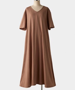 TOQUE 〈大草直子さんアドバイザー〉 【天然素材】タンギス コットン天竺 半袖ワンピース モカ