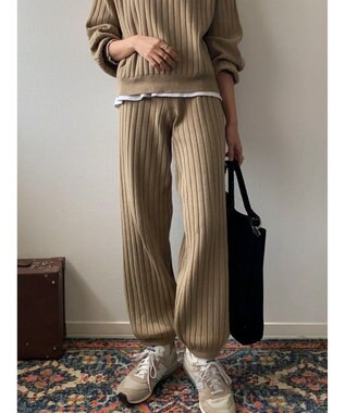 Green Parks リブニットパンツ Beige