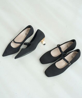 steppi 【洗える/撥水】パールヒール パンプス ブラック