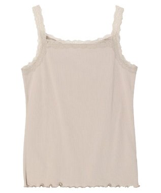 earth music&ecology ２ＷＡＹスクエア＆Vネックネックレースタンクトップ Beige
