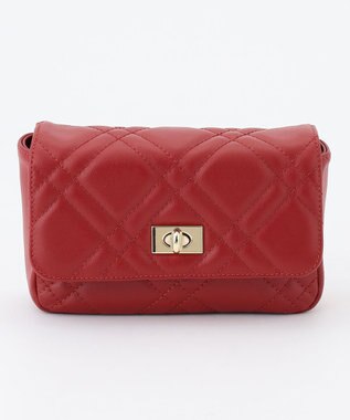 23区 キルティングチェーン ショルダー バッグ レッド系