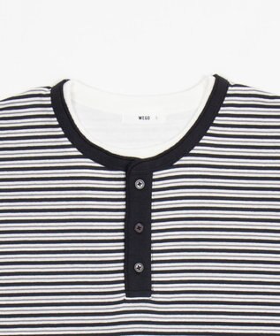 WEGO 【ユニセックス着用ITEM】ボーダーヘンリーネックT（SS） ブラックボーダー