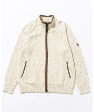 JOSEPH ABBOUD MOUNTAIN 【洗える・イタリア糸使用】 コットンスラブ ニット ブルゾン ベージュ系1